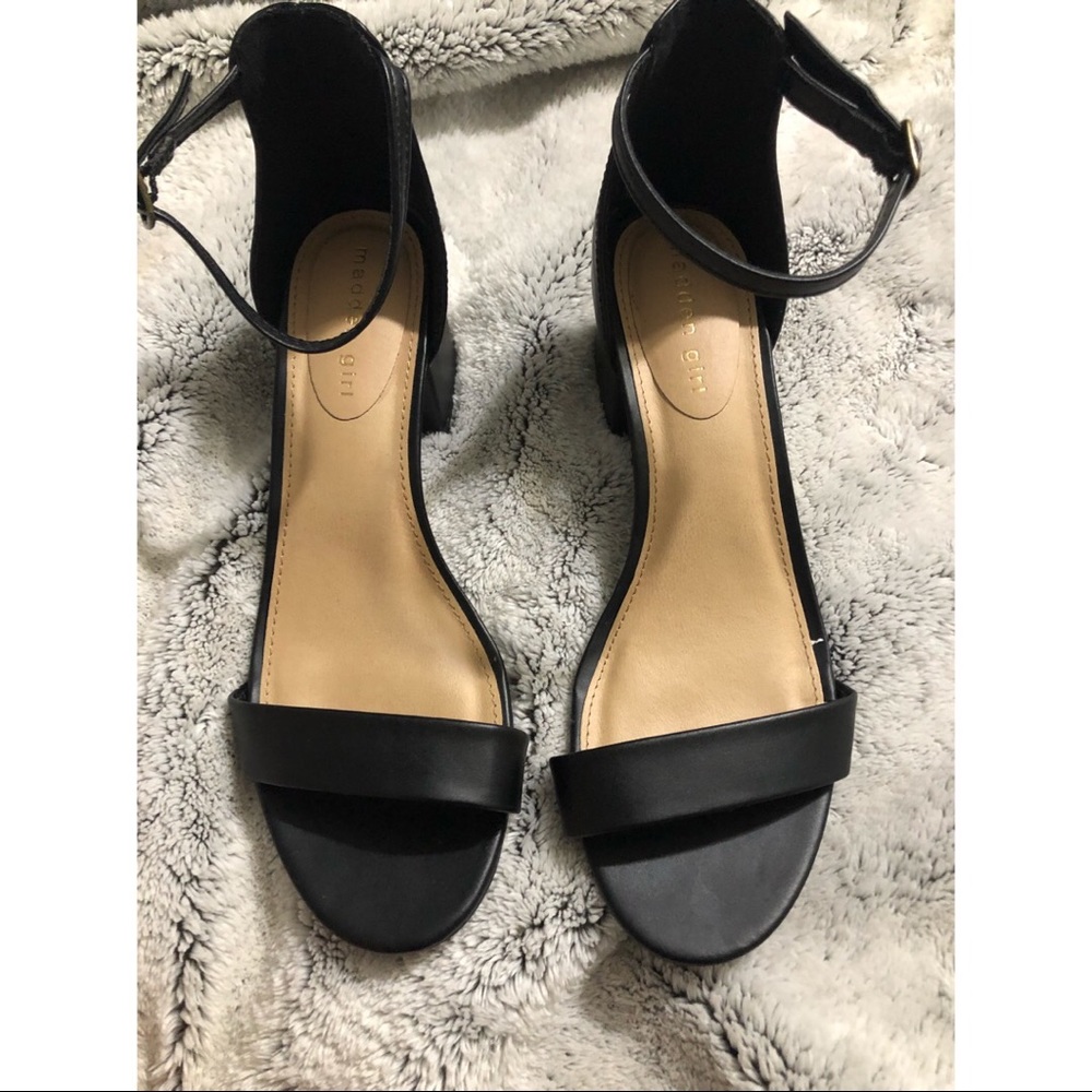Strappy black heels